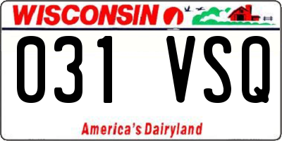 WI license plate 031VSQ
