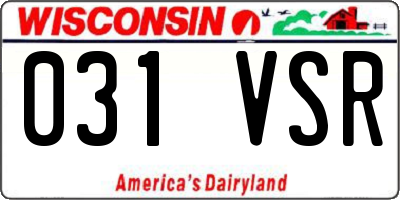 WI license plate 031VSR