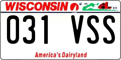 WI license plate 031VSS