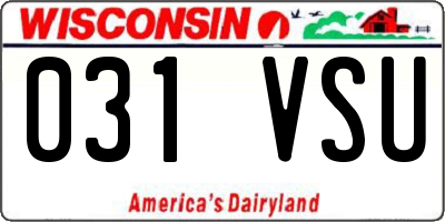 WI license plate 031VSU