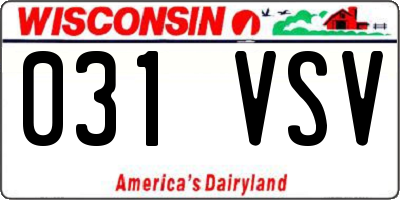 WI license plate 031VSV