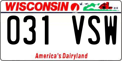 WI license plate 031VSW