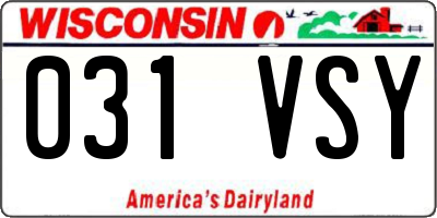 WI license plate 031VSY