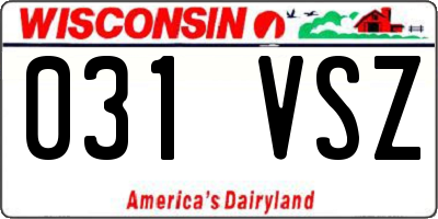 WI license plate 031VSZ