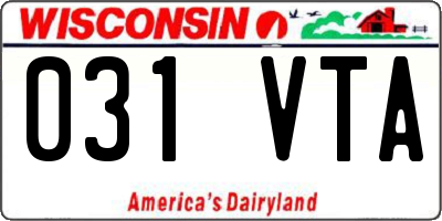 WI license plate 031VTA