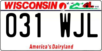 WI license plate 031WJL