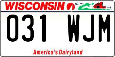 WI license plate 031WJM