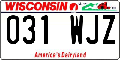 WI license plate 031WJZ