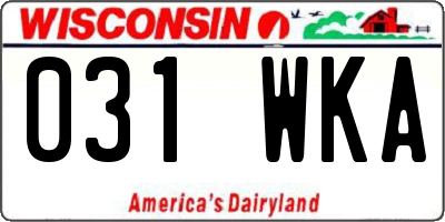WI license plate 031WKA