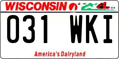 WI license plate 031WKI