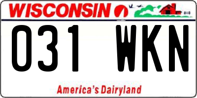 WI license plate 031WKN