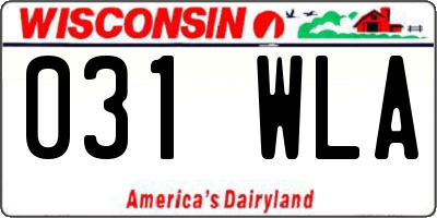 WI license plate 031WLA