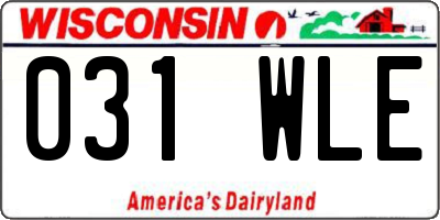 WI license plate 031WLE