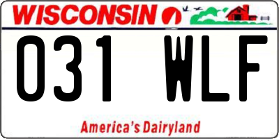 WI license plate 031WLF