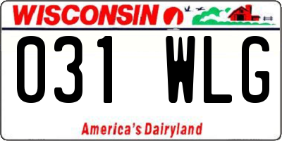 WI license plate 031WLG
