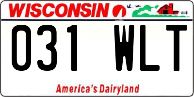 WI license plate 031WLT