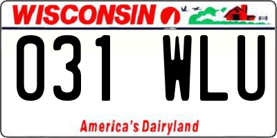 WI license plate 031WLU