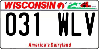 WI license plate 031WLV