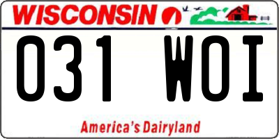 WI license plate 031WOI