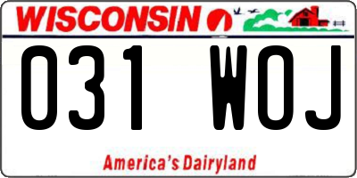 WI license plate 031WOJ