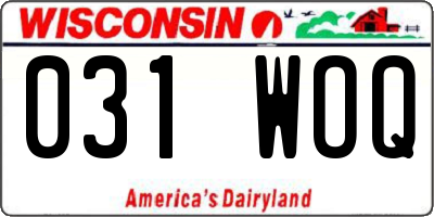 WI license plate 031WOQ
