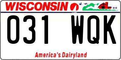 WI license plate 031WQK