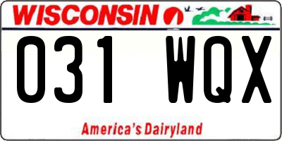 WI license plate 031WQX