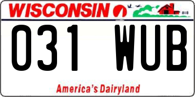 WI license plate 031WUB
