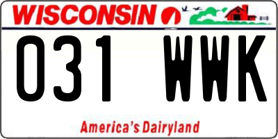 WI license plate 031WWK