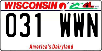 WI license plate 031WWN