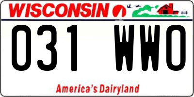 WI license plate 031WWO