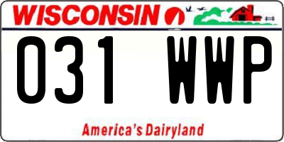 WI license plate 031WWP