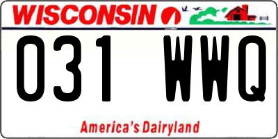 WI license plate 031WWQ