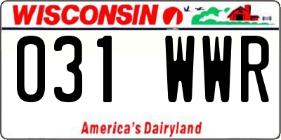WI license plate 031WWR