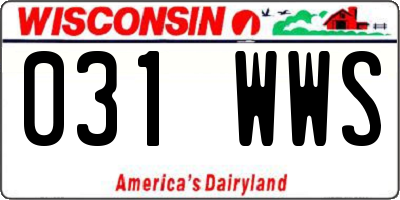 WI license plate 031WWS