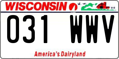 WI license plate 031WWV