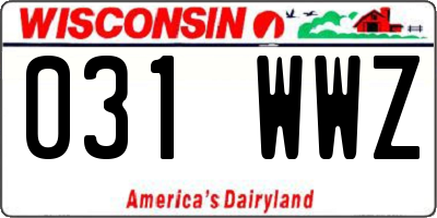 WI license plate 031WWZ