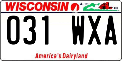 WI license plate 031WXA