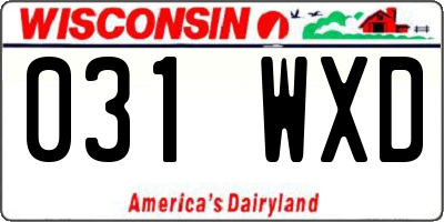 WI license plate 031WXD
