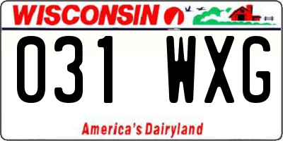 WI license plate 031WXG