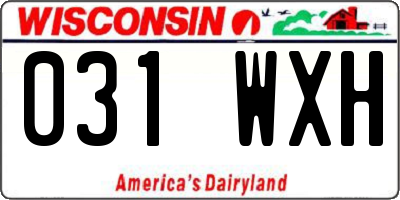 WI license plate 031WXH