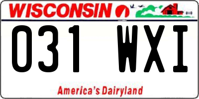 WI license plate 031WXI
