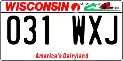 WI license plate 031WXJ
