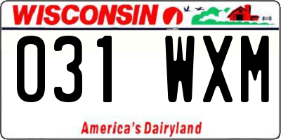 WI license plate 031WXM