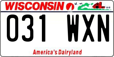 WI license plate 031WXN