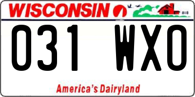 WI license plate 031WXO