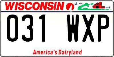 WI license plate 031WXP