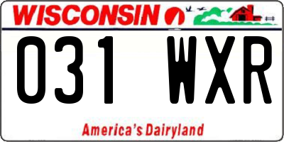WI license plate 031WXR