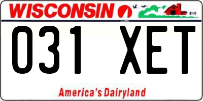 WI license plate 031XET