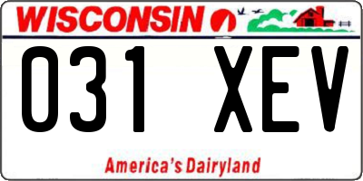 WI license plate 031XEV